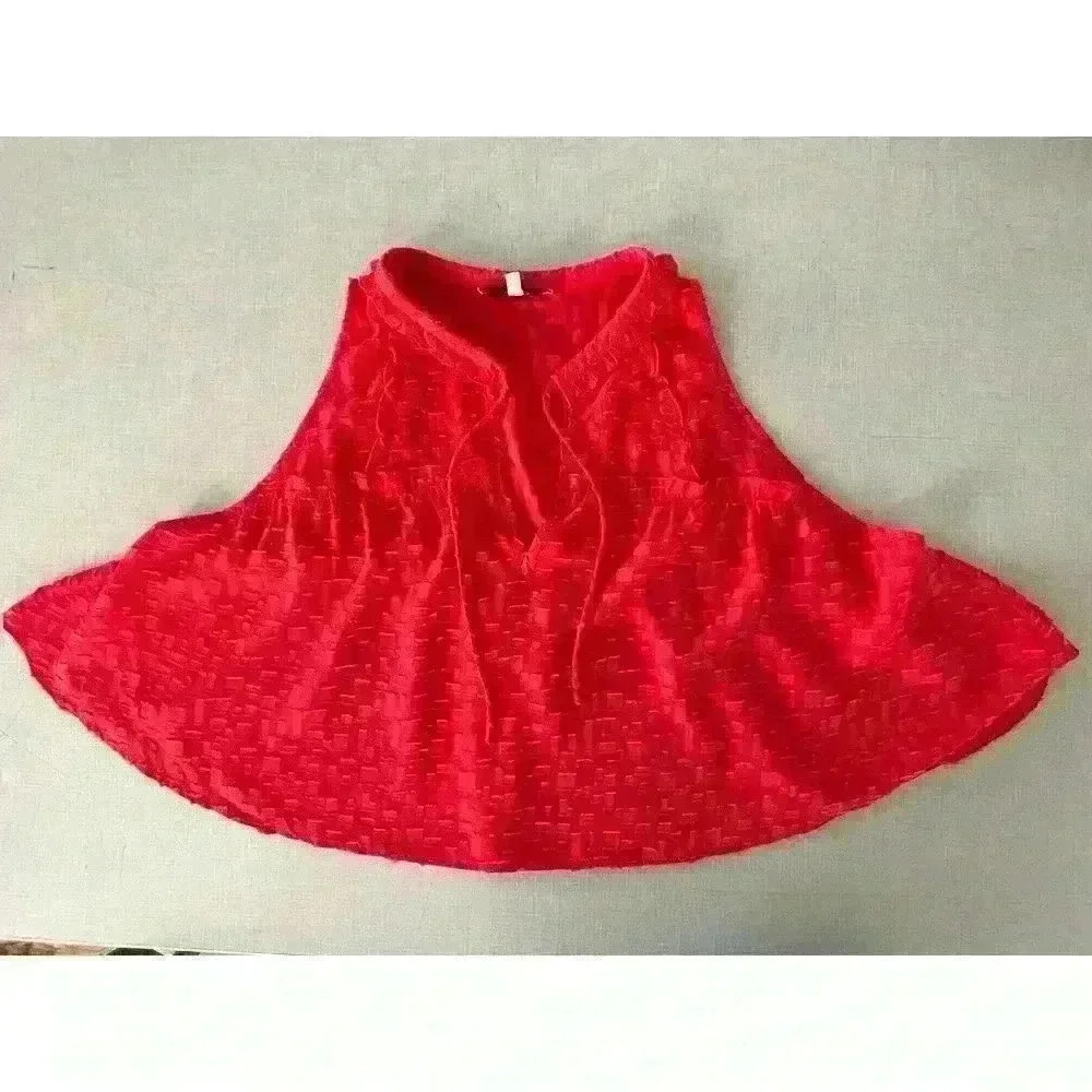 Iro Sz 40/US 8 Ragnhild Top Sleeveless Textured Boxy Red Summer Flowing Fun Cute - Picture 4 of 13